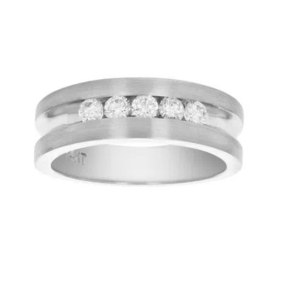 Vir Jewels 1/2 Cttw Si2-i1 5 Stone Certified Machine Diamond Wedding Band 14k Gold In White