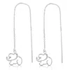Vir Jewels 1/20 Cttw Diamond Dangle Threader Earrings Brass With Rhodium Plating Elephant In Silver
