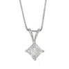 Vir Jewels 1.25 Cttw Diamond Pendant, Princess Diamond Solitaire Pendant Necklace For Women In 14k White Gold W In Silver