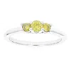Vir Jewels 1/3 Cttw 3 Stone Round Cut Yellow Diamond Engagement Ring .925 Sterling Silver Prong Set In Silver