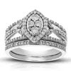 Vir Jewels 1/3 Cttw Lab Created Diamond Bridal Set For Women In Sterling Silver In Silver