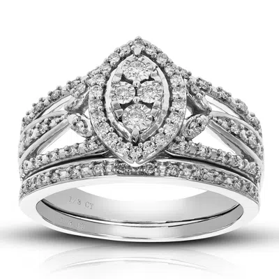 Vir Jewels 1/3 Cttw Lab Created Diamond Bridal Set For Women In Sterling Silver