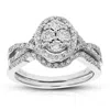 Vir Jewels 1/3 Cttw Lab Created Diamond Wedding Bridal Set Sterling Silver Prong In Silver
