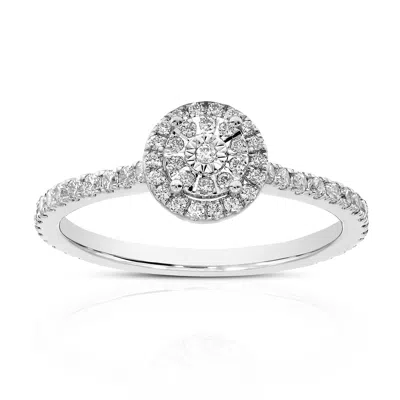 Vir Jewels 1/3 Cttw Lab Grown Diamond Engagement Ring In Sterling Silver For Women