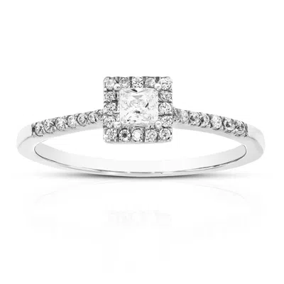 Vir Jewels 1/3 Cttw Princess Lab Grown Diamond Engagement Ring In 14k White Gold For Women In Metallic