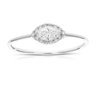 Vir Jewels 1/3 Cttw Wedding Engagement Ring For Women, Round Lab Grown Diamond Ring In 14k White Gold, Prong Se In Silver
