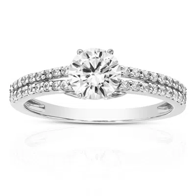 Vir Jewels 1.30 Cttw Lab Grown Diamond Engagement Ring In 14k White Gold For Women In Metallic