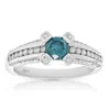 Vir Jewels 1.35 Cttw Blue And White Diamond Engagement Ring 14k White Gold In White