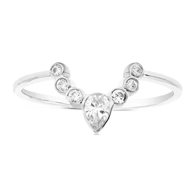 Vir Jewels 1/4 Cttw Pear Lab Grown Diamond Ring In Sterling Silver For Women
