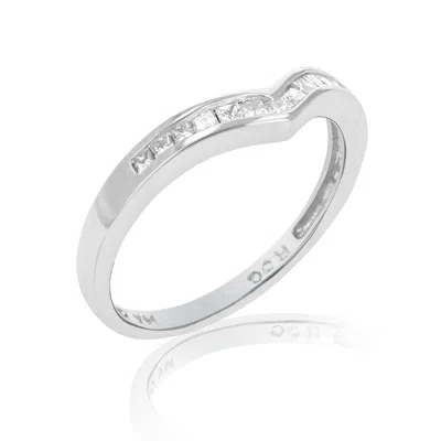 Vir Jewels 1/4 Cttw Princess Diamond V Shape Wedding Band 14k White Gold Channel