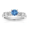 Vir Jewels 1.40 Cttw Blue And White Diamond Engagement Ring 14k White Gold Bridal In White