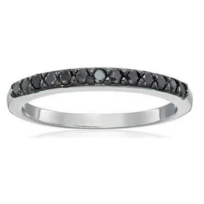 Vir Jewels 1/5 Cttw Black Diamond Ring Wedding Band .925 Sterling Silver 13 Stones Round