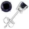 Vir Jewels 1.50 Cttw Black Diamond Stud Earrings .925 Sterling Silver Round With Push Backs In Silver