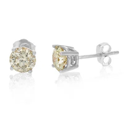 Vir Jewels 1.50 Cttw Champagne Diamond Stud Earrings 14k White Gold