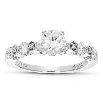 Vir Jewels 1.50 Cttw Lab Created Diamond Engagement Ring In 14k White Gold Round Prong Set