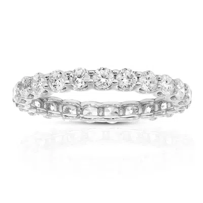 Vir Jewels 1.50 Cttw Lab Grown Diamond Eternity Ring Wedding Band In 14k White Gold For Women In Green