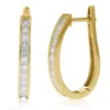 Vir Jewels 1.50 Cttw Princess Cut Diamond Hoop Earrings 14k Yellow Gold Channel Set 1 Inch In Yellow