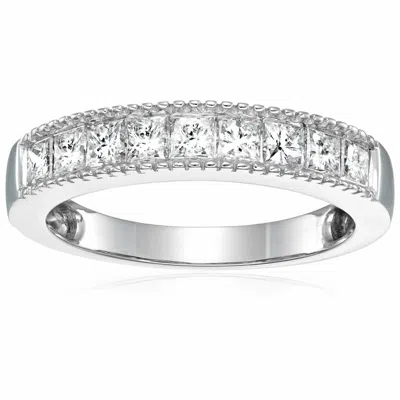 Vir Jewels 1.50 Cttw Princess Diamond Wedding Band With Milgrain 14k Gold In White