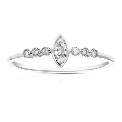 Vir Jewels 1/6 Cttw Marquise Lab Grown Diamond Engagement Ring In Sterling Silver For Women In Gray