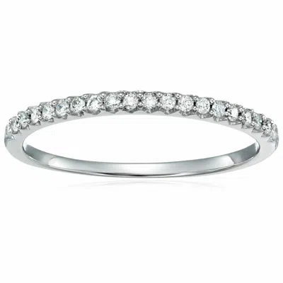 Vir Jewels 1/6 Cttw Micropave Diamond Wedding Band In 10k Gold Prong Set In White