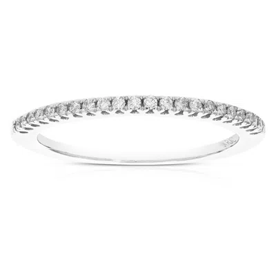 Vir Jewels 1/6 Cttw Pave Diamond Wedding Band 10k Gold Prong Set Round In White