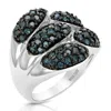 Vir Jewels 1.60 Cttw Blue Diamond Ring .925 Sterling Silver With Rhodium Plating In Silver