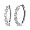Vir Jewels 1/8 Cttw Lab Grown Diamond Hoops Earrings In Sterling Silver With Hidden Post For Women In Silver