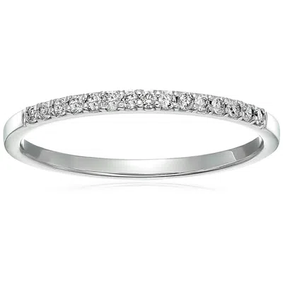 Vir Jewels 1/8 Cttw Petite Round Diamond Wedding Band For Women In 10k Gold Prong Set In White