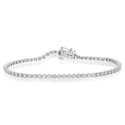 Vir Jewels 2 Cttw 67 Stones Round Lab Grown Diamond Bracelet 14k White Gold Prong Set 7 Inch