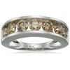 Vir Jewels 2 Cttw 7 Stones Champagne Diamond Wedding Band 14k Gold Channel In White