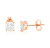 Vir Jewels 2 Cttw Cushion Lab Grown Diamond Stud Earrings In 14k Gold With Push Backs For Women In Pink