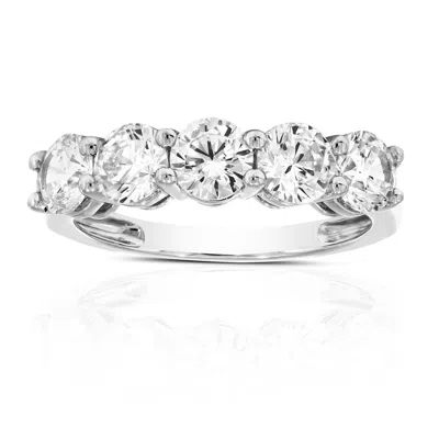Vir Jewels 2 Cttw Lab Grown Diamond 5 Stone Engagement Ring In 14k White Gold For Women In Metallic