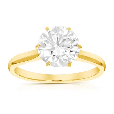 Vir Jewels 2 Cttw Lab Grown Diamond Engagement Solitaire Ring In 14k Yellow Gold For Women