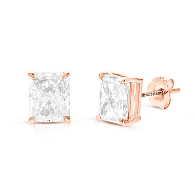 Vir Jewels 2 Cttw Radiant Lab Grown Diamond Stud Earrings In 14k Gold With Push Backs For Women