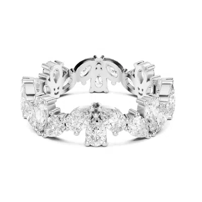 Vir Jewels 2.25 Cttw Pear Lab Grown Diamond Eternity Ring Wedding Band In 14k White Gold For Women In Silver