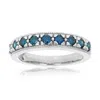 Vir Jewels 2/3 Cttw Blue Diamond Wedding Band .925 Sterling Silver Prong Set In Silver