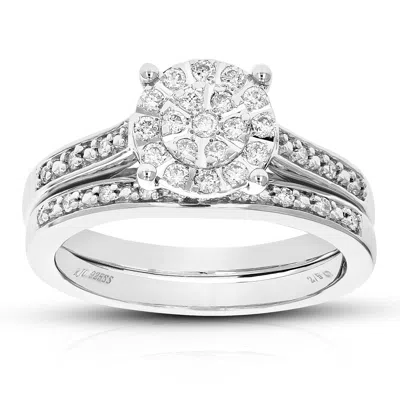 Vir Jewels 2/5 Cttw Lab Created Diamond Wedding Bridal Set Sterling Silver Prong