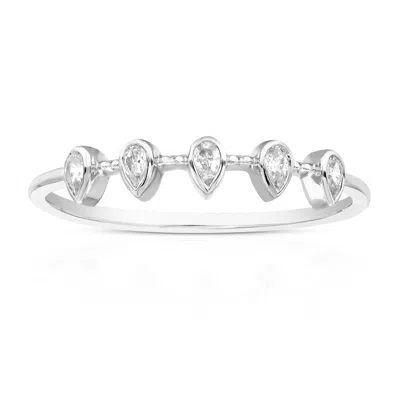 Vir Jewels 2/5 Cttw Lab Grown Diamond 5 Stone Engagement Ring In Sterling Silver For Women In Metallic