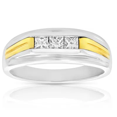 Vir Jewels 2/5 Cttw Men's Diamond Ring 14k White Gold In Silver