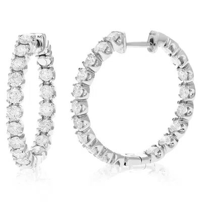 Vir Jewels 2.50 Cttw 14k White Gold Diamond Hoop Earrings (i-j)