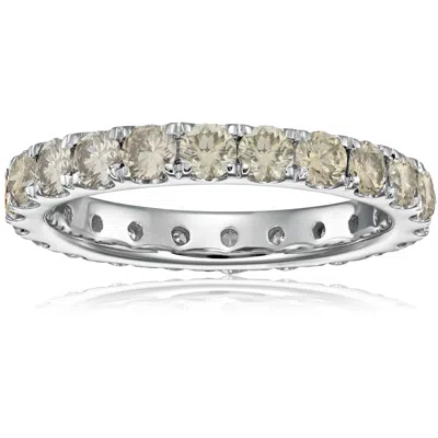 Vir Jewels 3 Cttw Champagne Diamond Eternity Ring Wedding Band In 14k Gold In White
