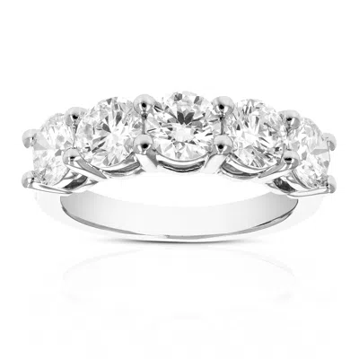 Vir Jewels 3 Cttw Lab Grown Diamond 5 Stone Engagement Ring In 14k White Gold For Women In Metallic