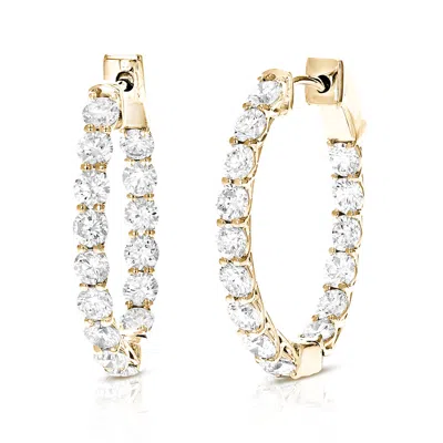Vir Jewels 3 Cttw Lab Grown Diamond Hoops Earrings In 14k Gold With Hidden Post For Women