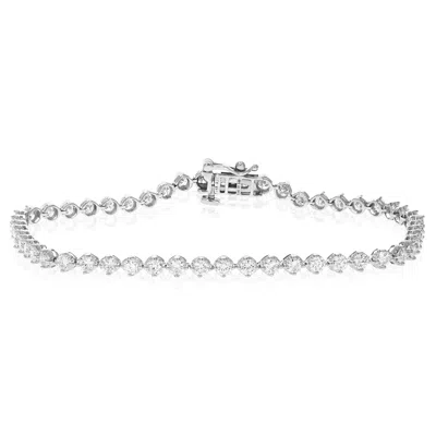 Vir Jewels 3 Cttw Lab Grown Diamond Tennis Bracelet In 14k White Gold 7 Inch For Women