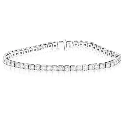 Vir Jewels 3 Cttw Lab Grown Diamond Tennis Bracelet In Sterling Silver 7 Inch For Women
