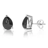 Vir Jewels 3 Cttw Pear Shape Black Diamond Stud Earrings .925 Sterling Silver Prong Set In Silver
