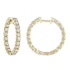 Vir Jewels 3 Cttw Si2-i1 Diamond Inside Out Hoop Earrings 14k Yellow Gold Round 1 Inch