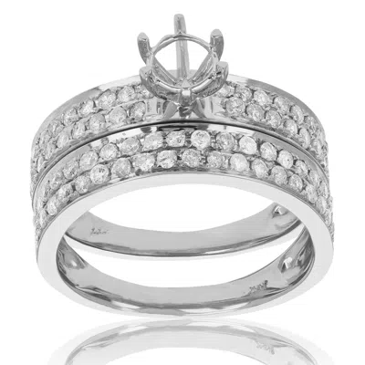Vir Jewels 3/4 Cttw Diamond Semi Mount Bridal Set 14k White Gold Engagement Wedding