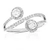 Vir Jewels 3/4 Cttw Lab Grown Diamond 2 Stone Engagement Ring In 14k White Gold For Women In Metallic