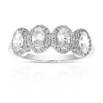 Vir Jewels 3/4 Cttw Lab Grown Diamond 4 Stone Engagement Ring In 14k White Gold For Women In Metallic